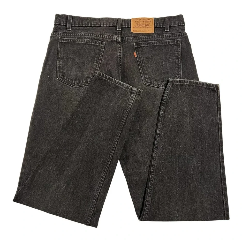 Vintage Levi's 550 Jeans Men's W38 L32‎ Black Grunge Orange Tab Made In USA